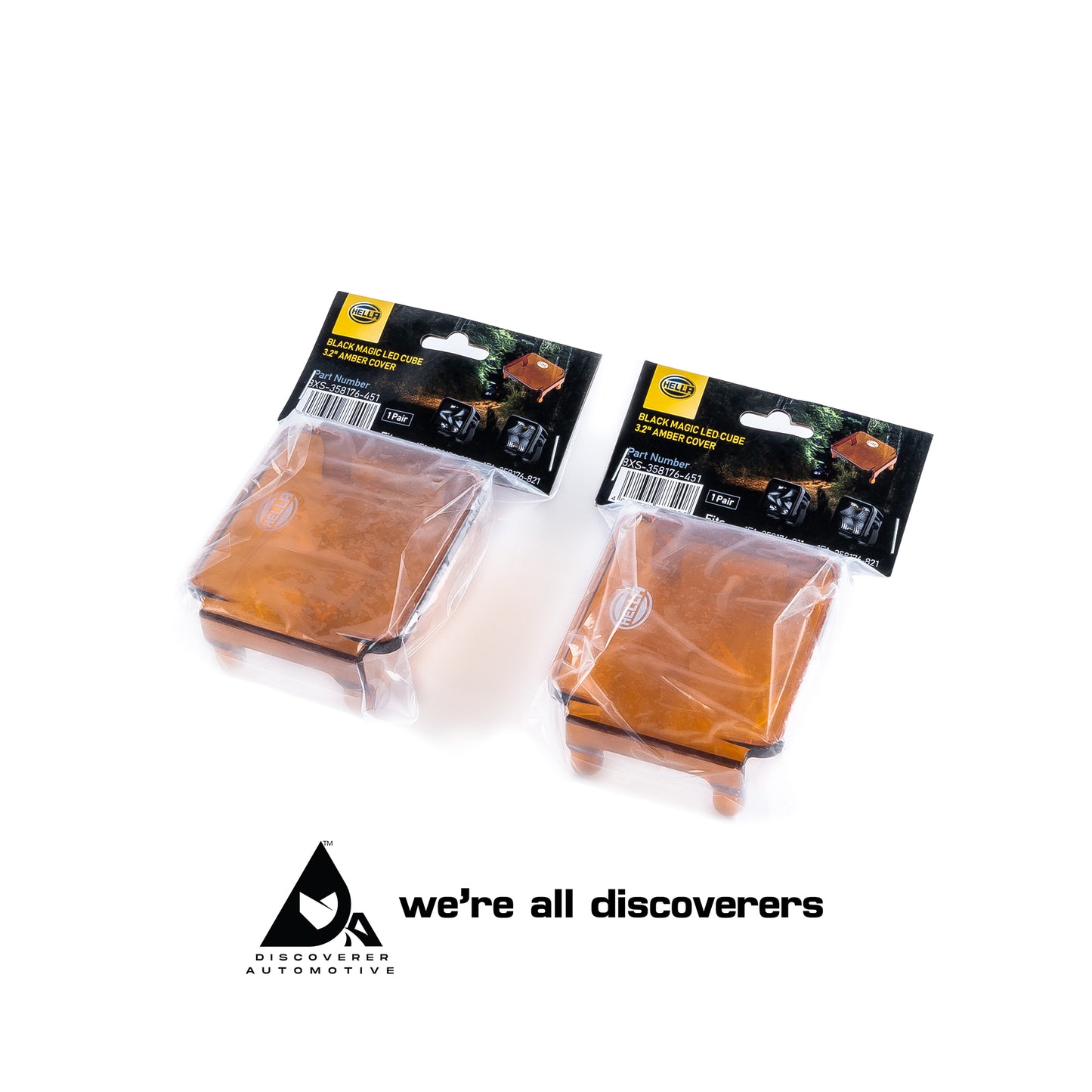 HELLA BLACK MAGIC 3.2" AMBER LENS COVERS (PAIR)