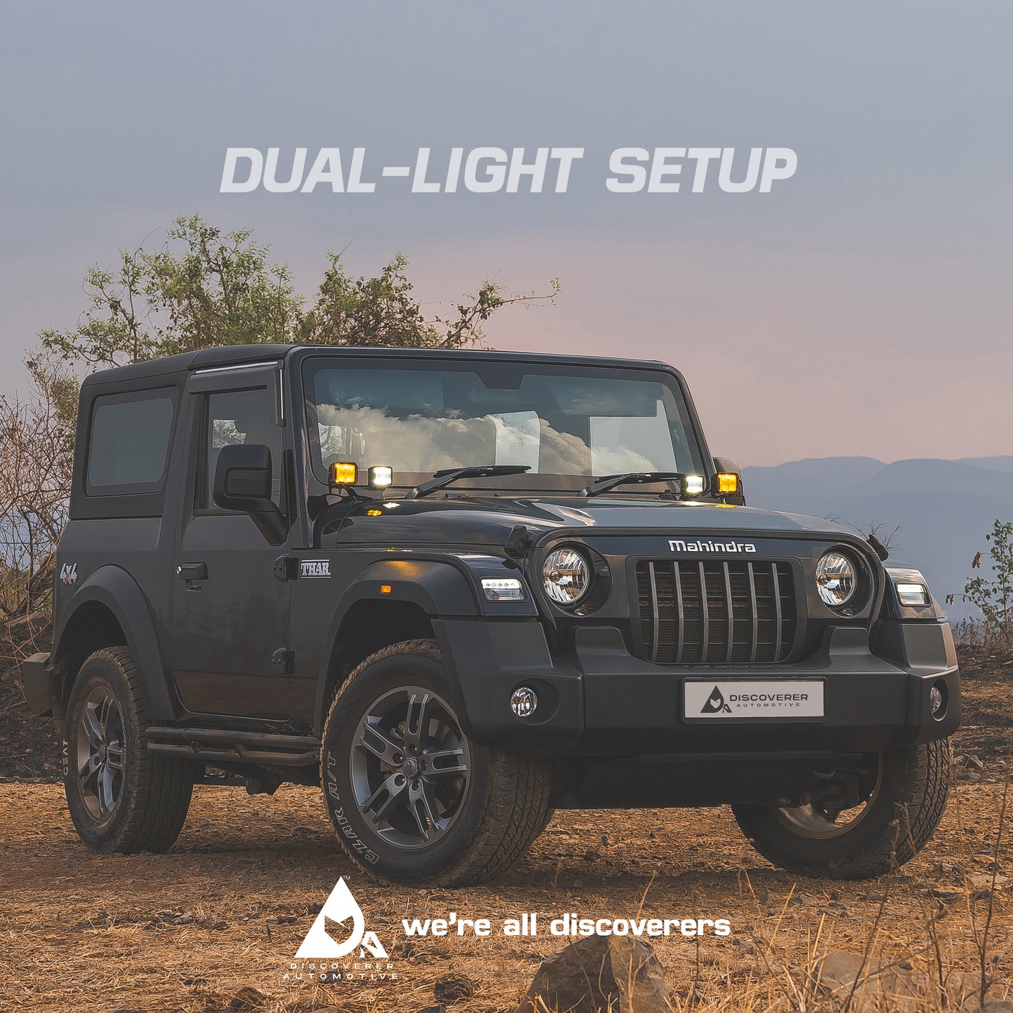 DUAL LIGHT/BONNET LIGHT BRACKET FOR NEW THAR & ROXX (2020-2024)