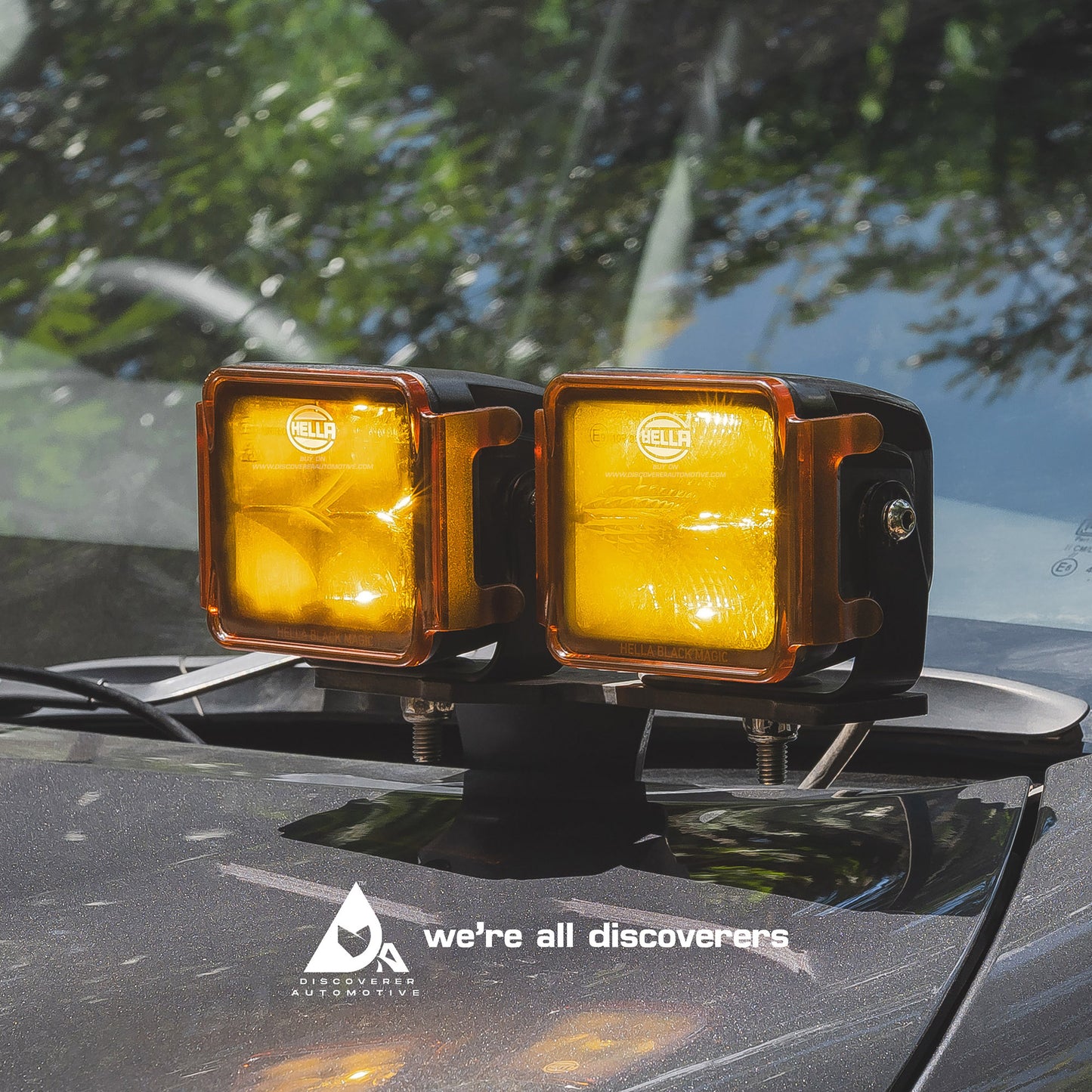 HELLA BLACK MAGIC 3.2" AMBER LENS COVERS (PAIR)