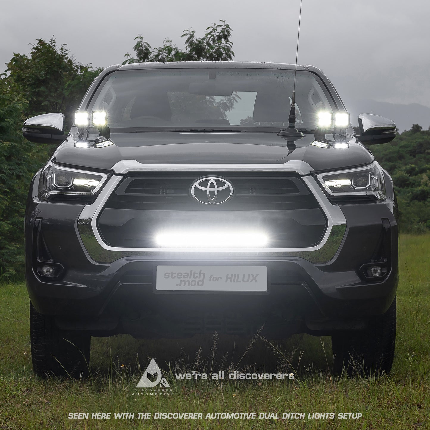 STEALTH-MOD FRONT GRILLE LIGHTBAR BRACKET FOR HILUX