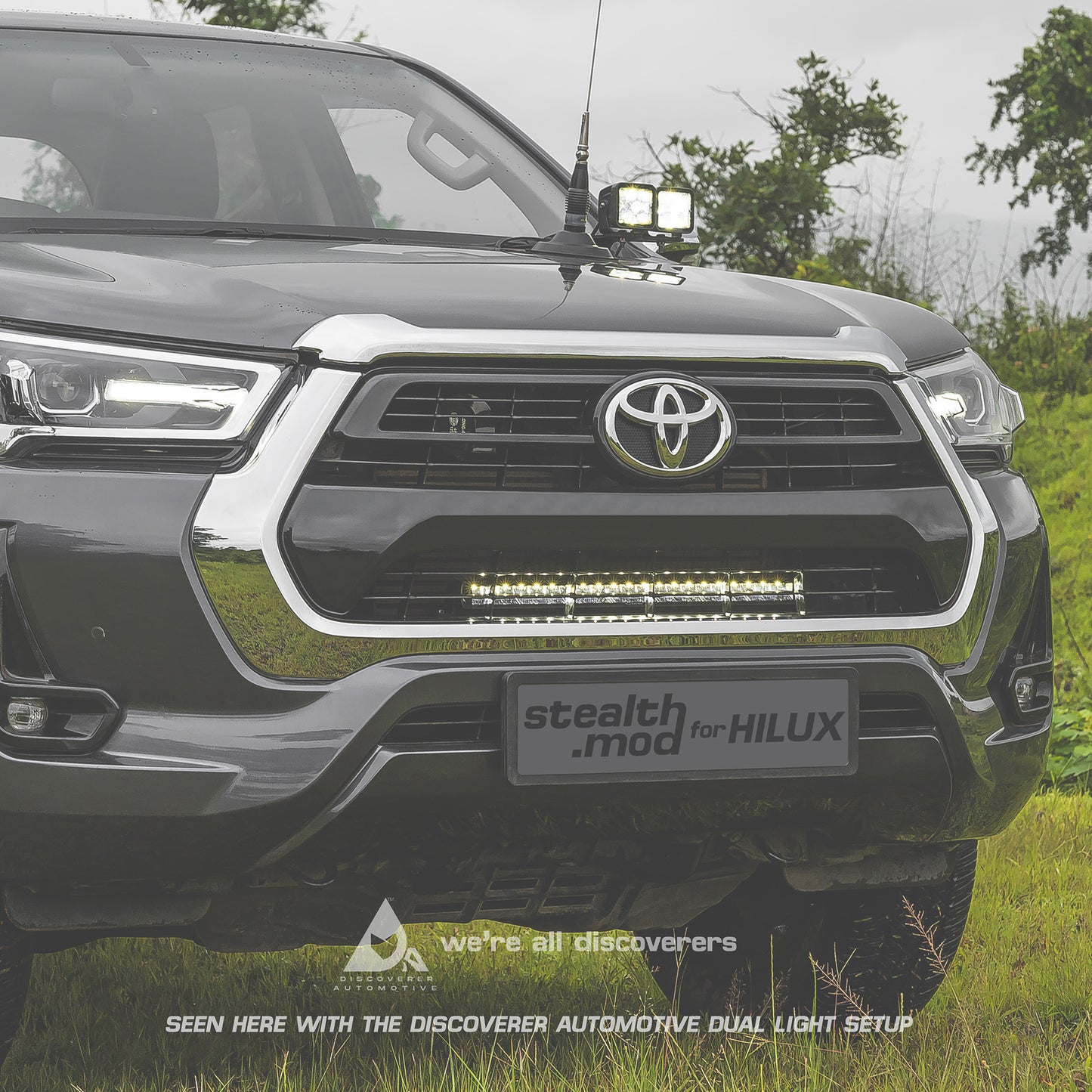 STEALTH-MOD FRONT GRILLE LIGHTBAR BRACKET FOR HILUX