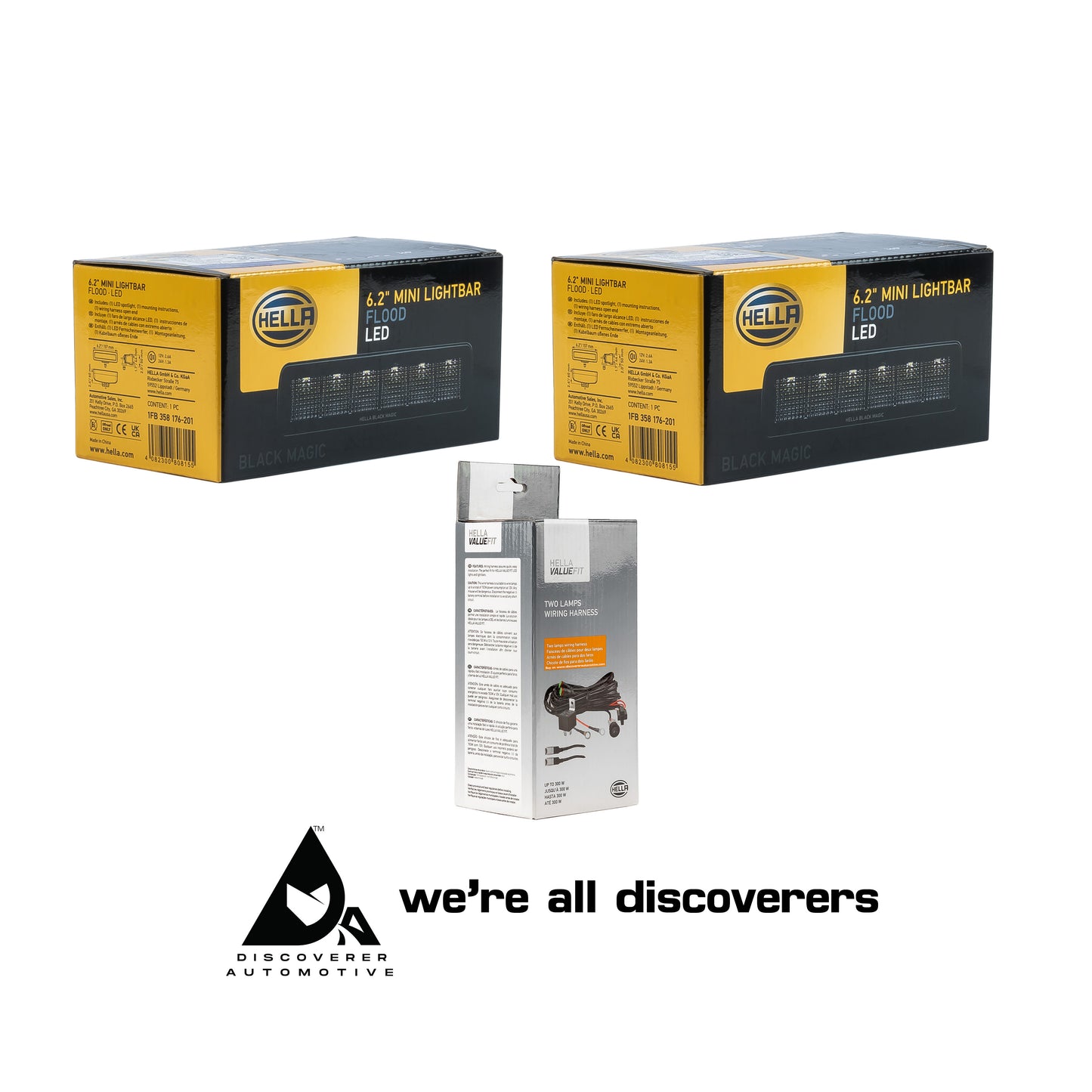 HELLA BLACK MAGIC 6.2" Mini Light Bar FLOOD BEAM KIT