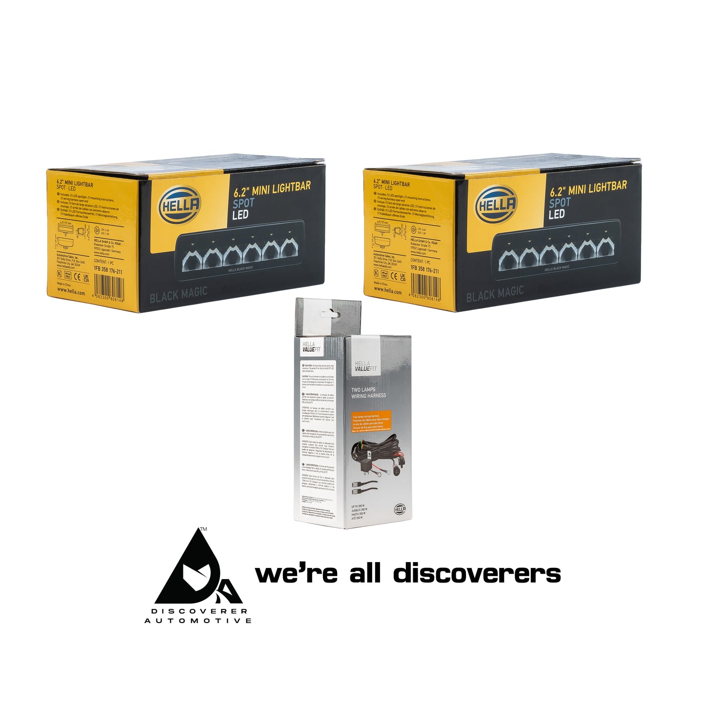 HELLA BLACK MAGIC 6.2" Mini Light Bar SPOT BEAM KIT