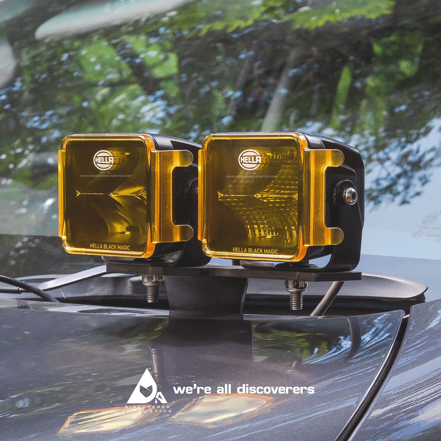 HELLA BLACK MAGIC 3.2" YELLOW LENS COVERS (PAIR)