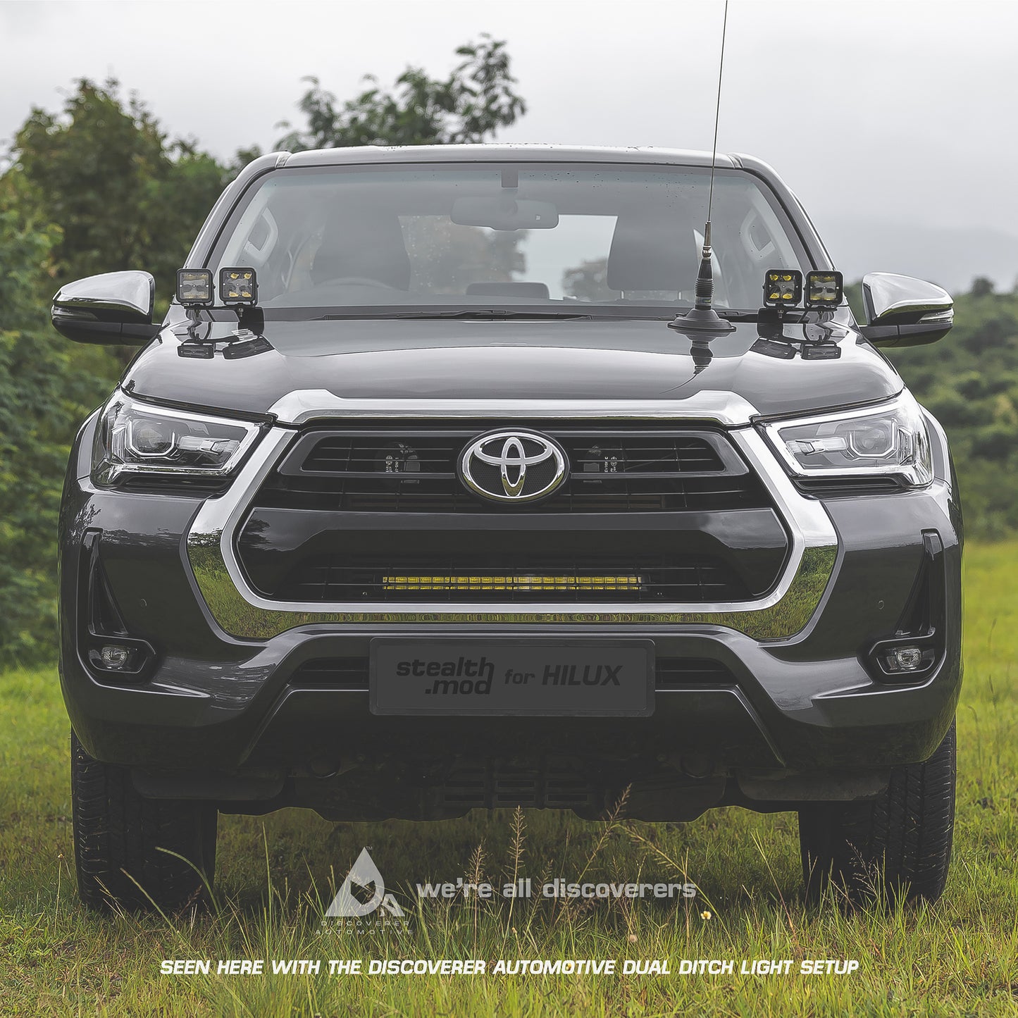 STEALTH-MOD FRONT GRILLE LIGHTBAR BRACKET FOR HILUX