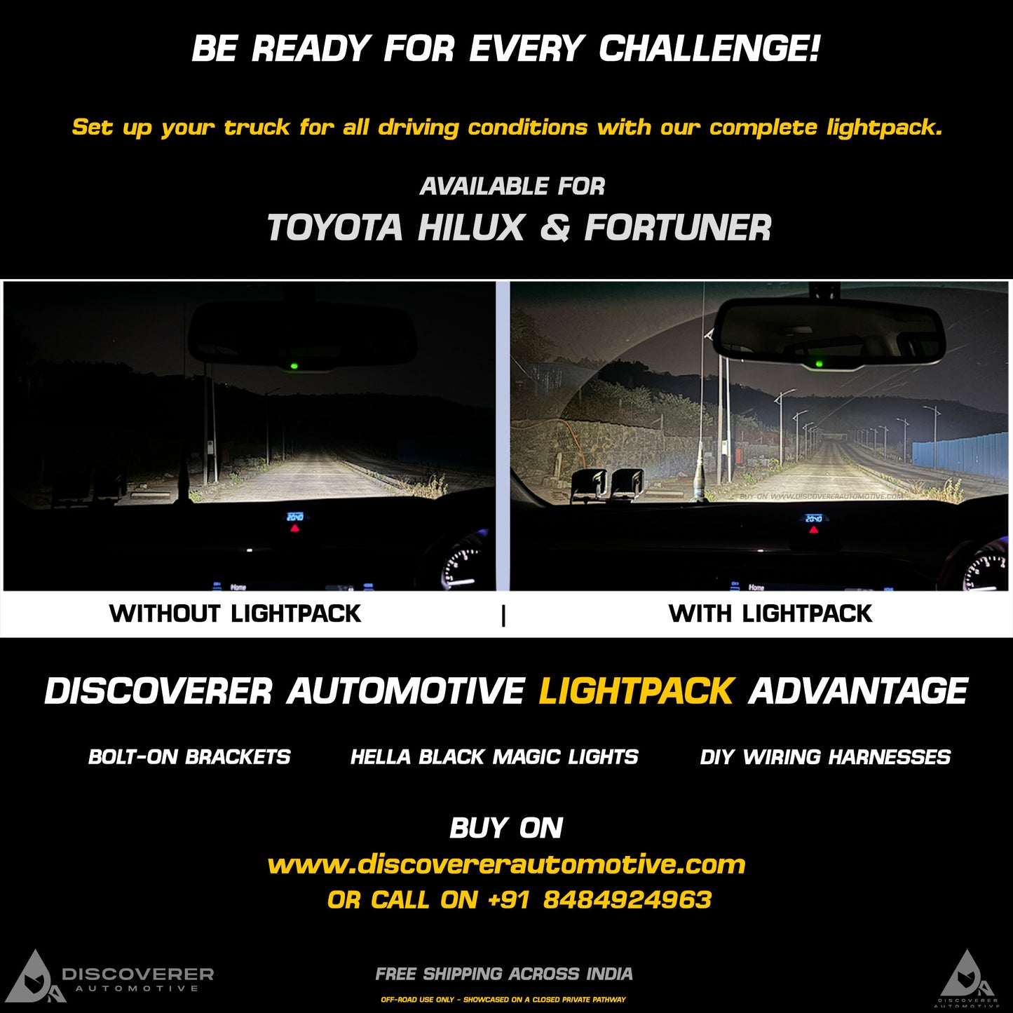 OFF-ROAD LIGHTPACK FOR HILUX & FORTUNER (2016-2025)