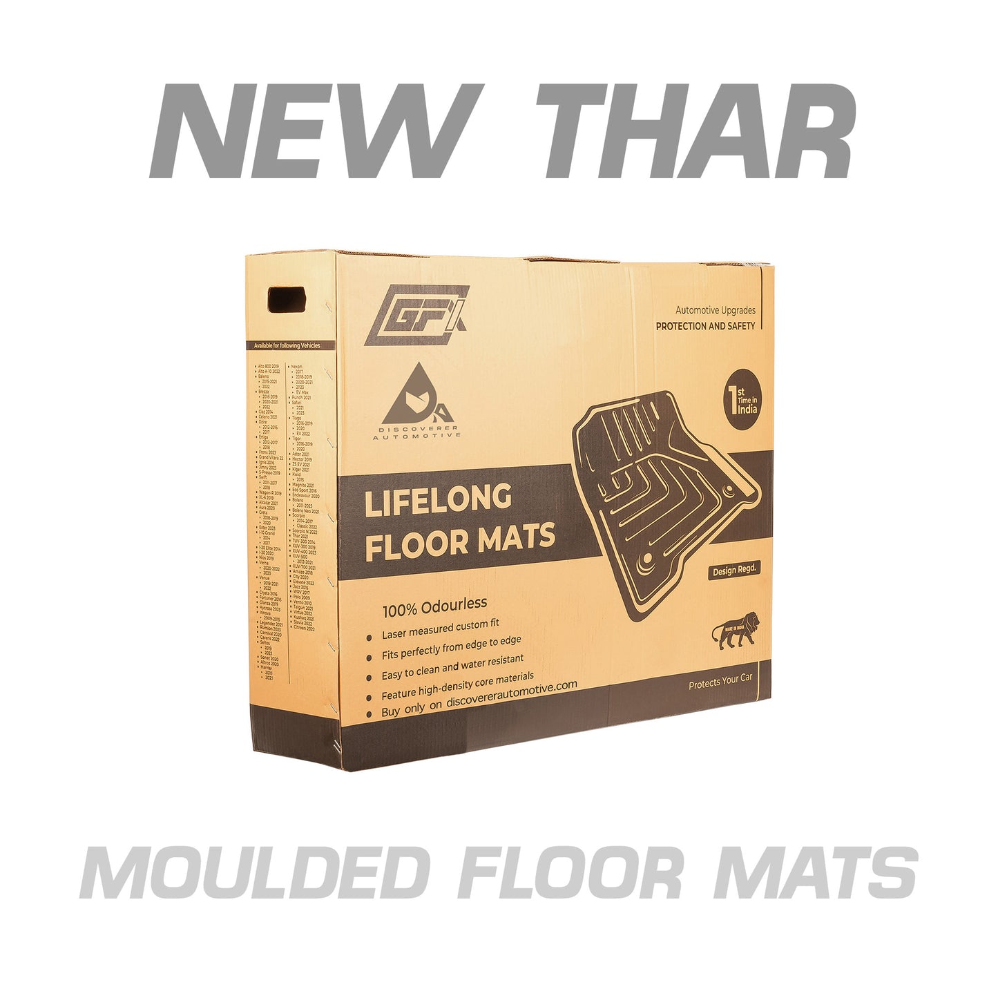 GFX CAR FLOOR MATS FOR NEW MAHINDRA THAR (2020-2025)